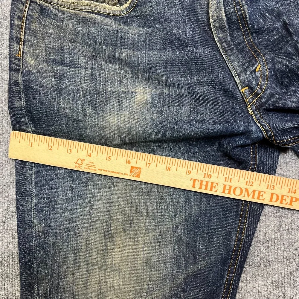 Levi's Jeans Mens Blue Denim Stretch Mid Rise Classic Straight Zip Fly - 37X32.5